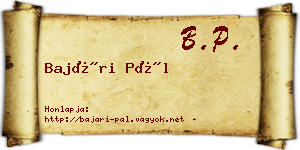Bajári Pál névjegykártya
